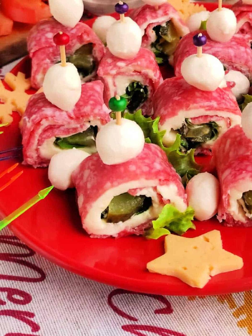 Salami Pickle Roll Ups