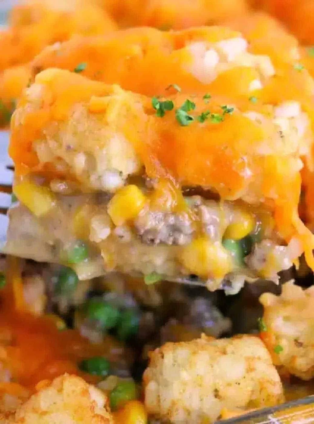 Tater Tot Casserole with Ground Beef