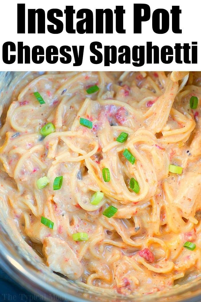 Pressure Cooker Cheesy Chicken Spaghetti