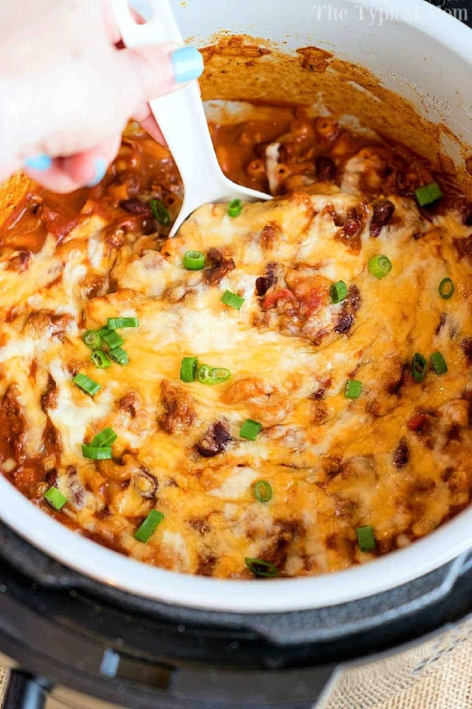 Pressure Cooker Cheesy Chili Mac
