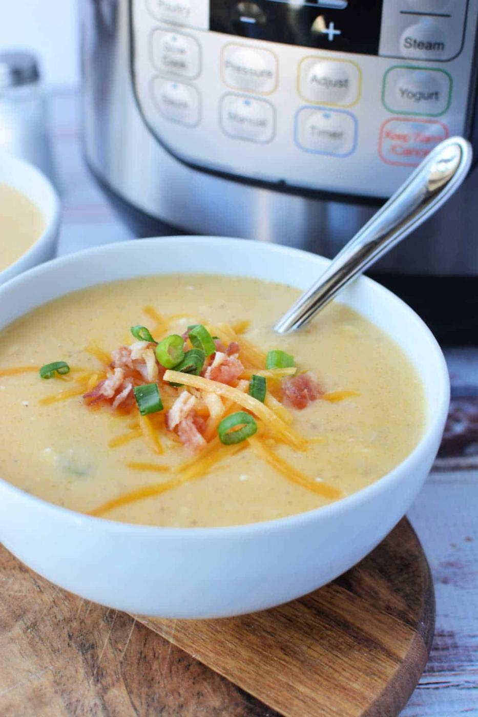 Instant Pot Potato Soup with Frozen Hash browns