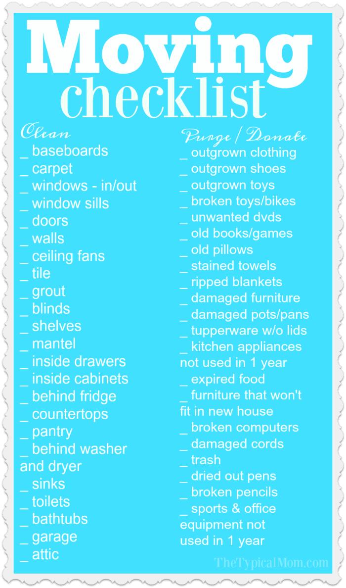 Printable Moving Checklist