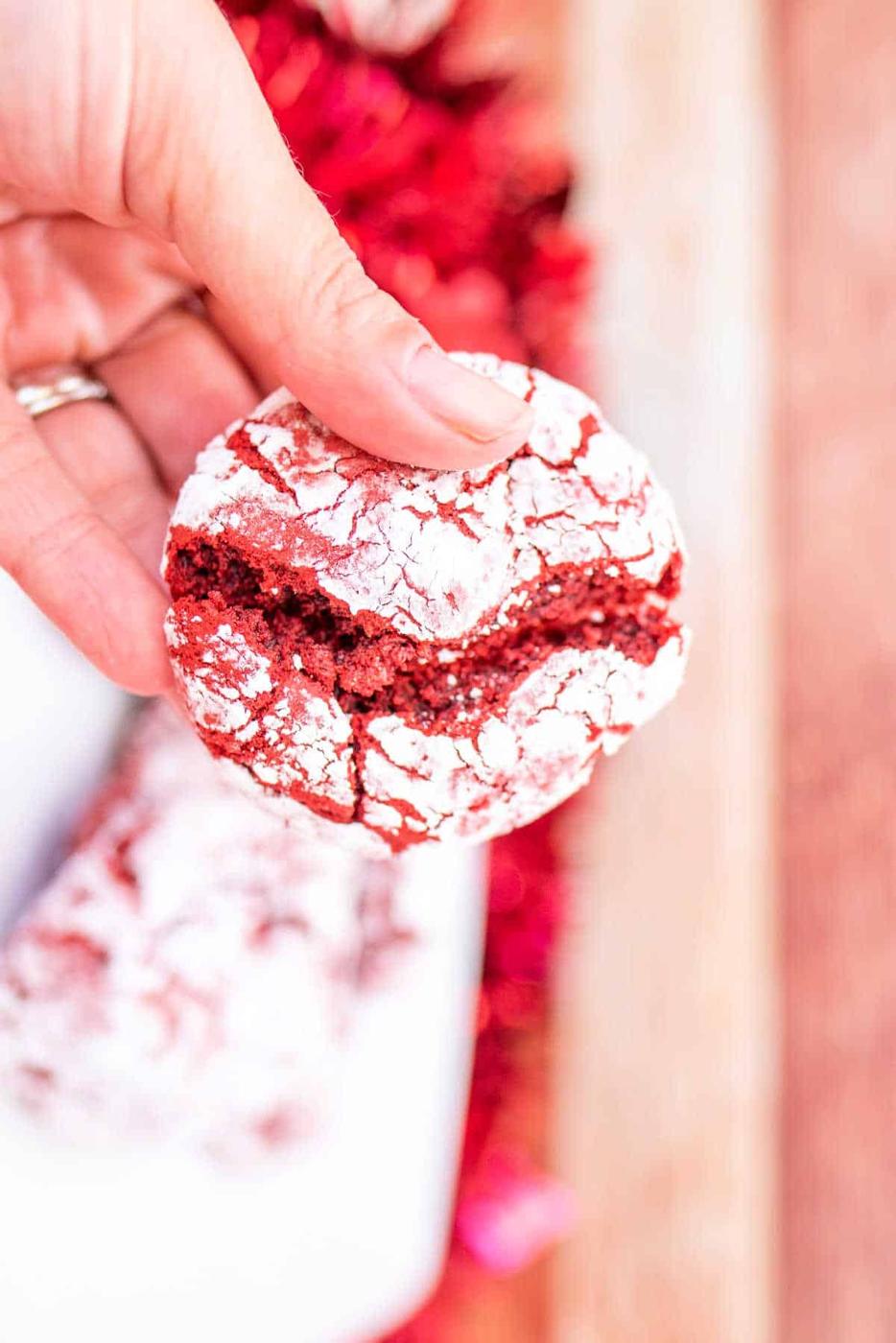 Red Velvet Crinkle Cookies (Cake Mix)