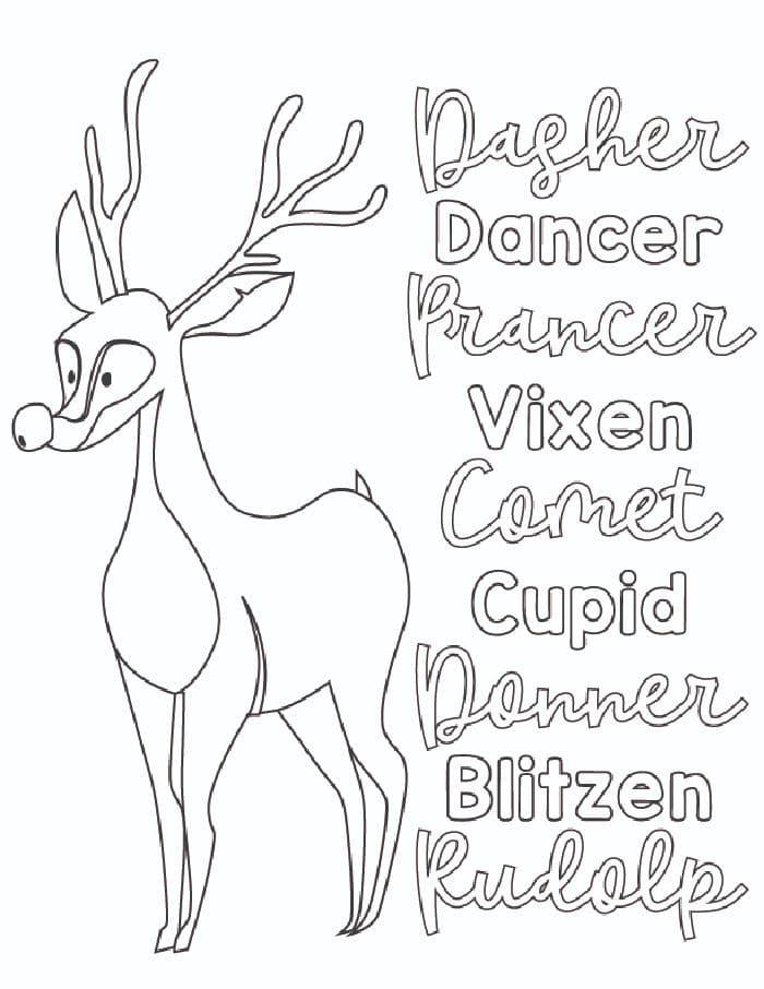 Free Christmas Reindeer Coloring Pages