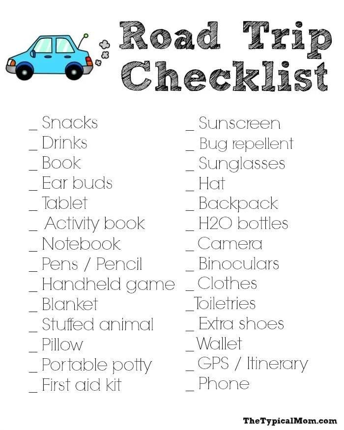 Road Trip Packing List
