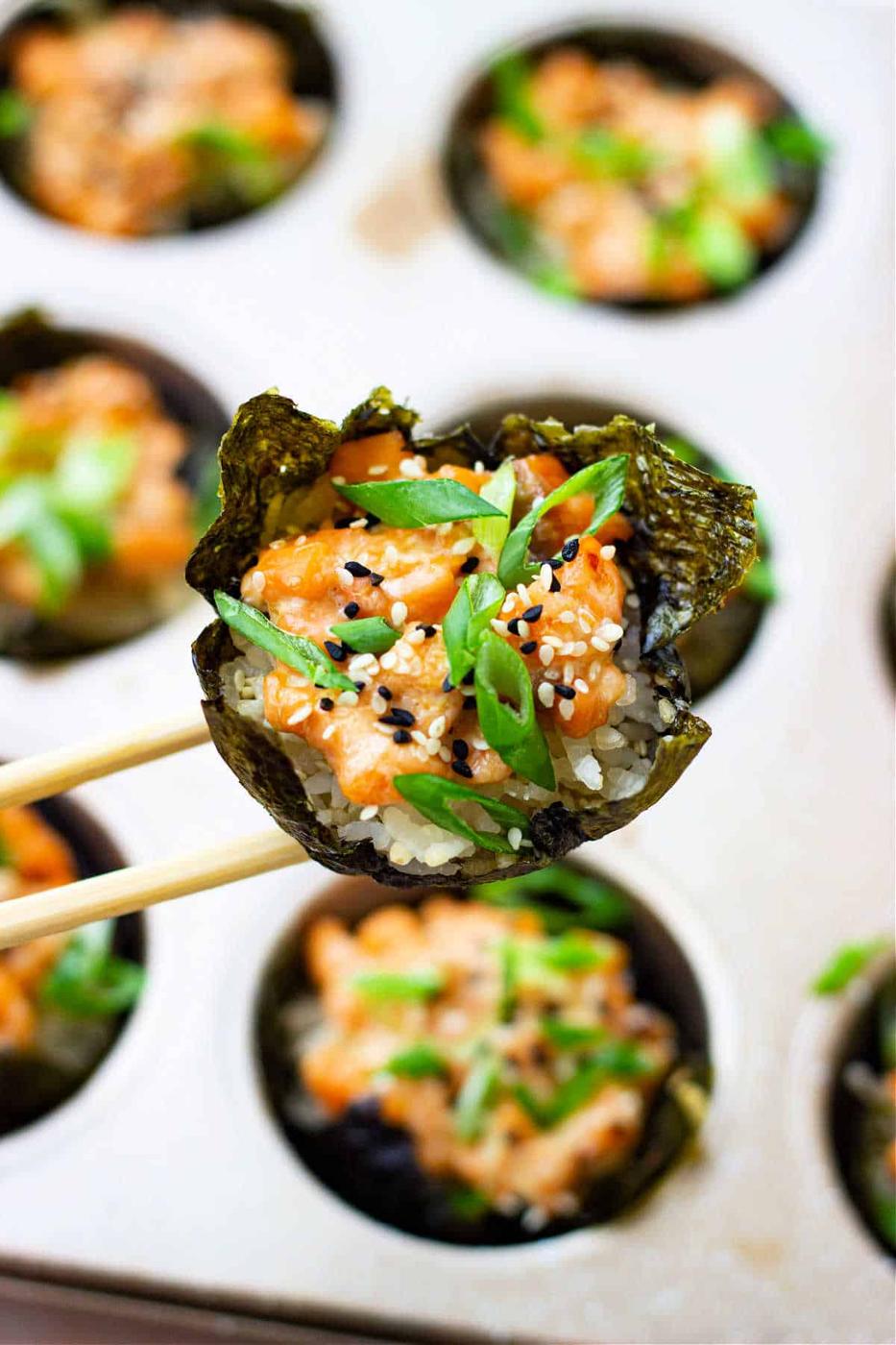 Salmon Sushi Cups