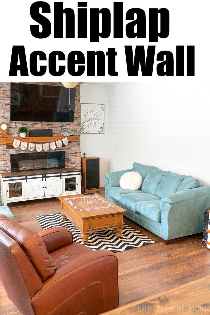 Horizontal DIY Shiplap Accent Wall