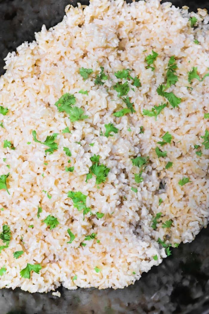 Slow Cooker Brown Rice and Beans