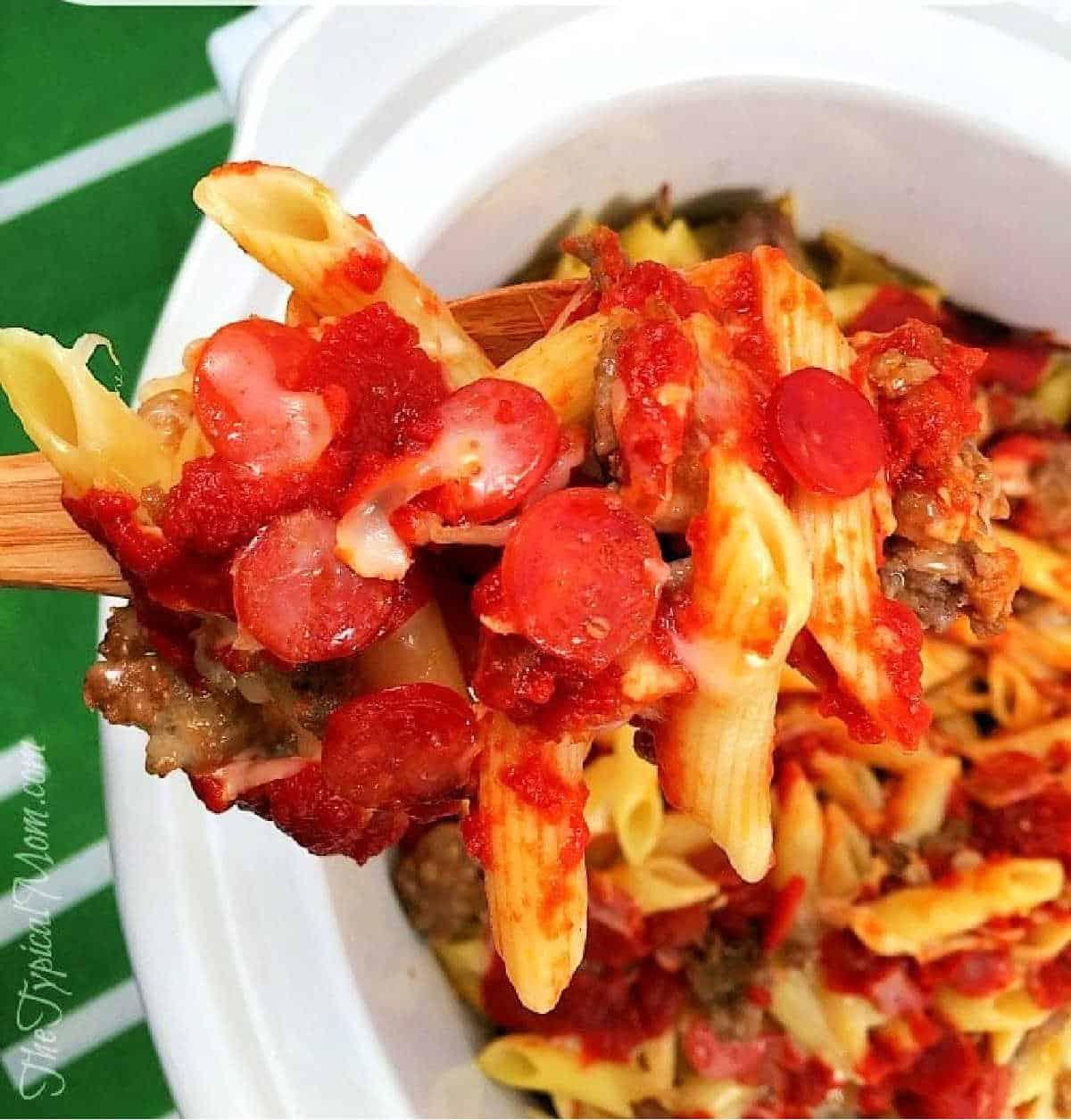 Slow Cooker Pizza Casserole