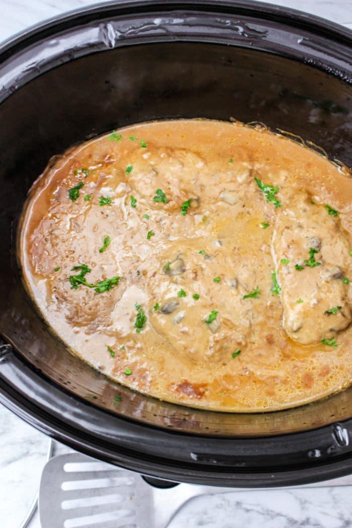 pork chops and gravy in slow cooker