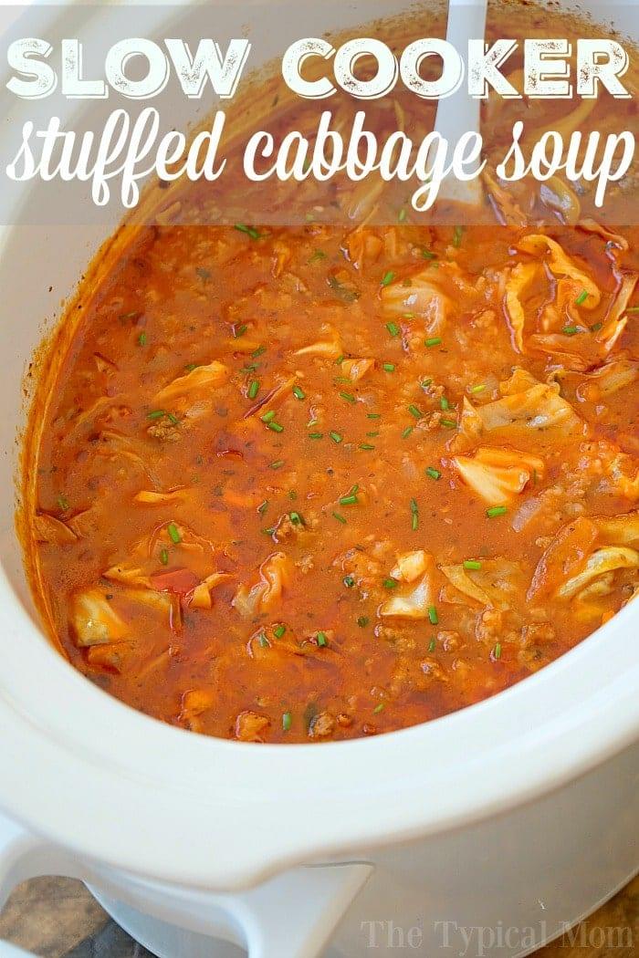 slow cooker stuffed cabbage soup