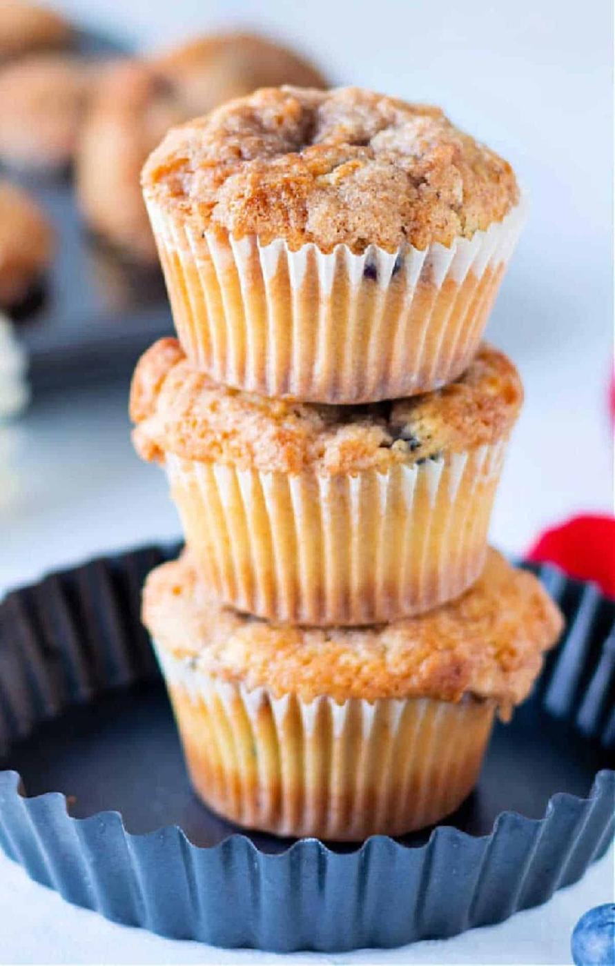 Sour Cream Blueberry Banana Muffins