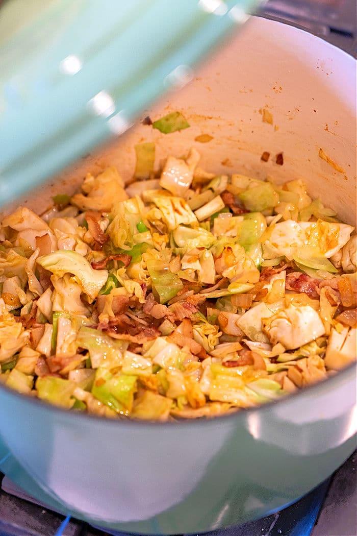 dutch oven fried cabbage