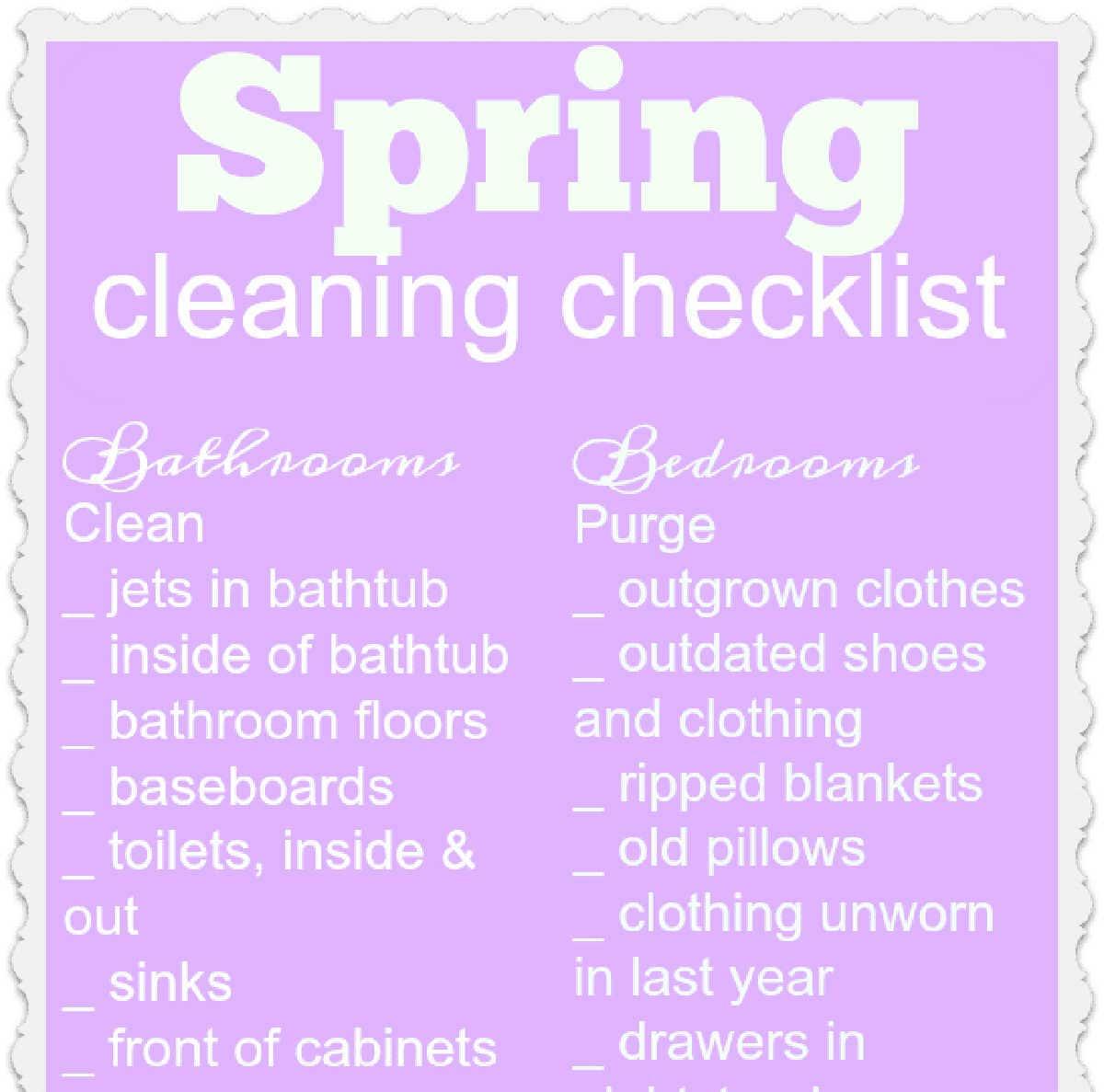 Free Printable Spring Cleaning Checklist