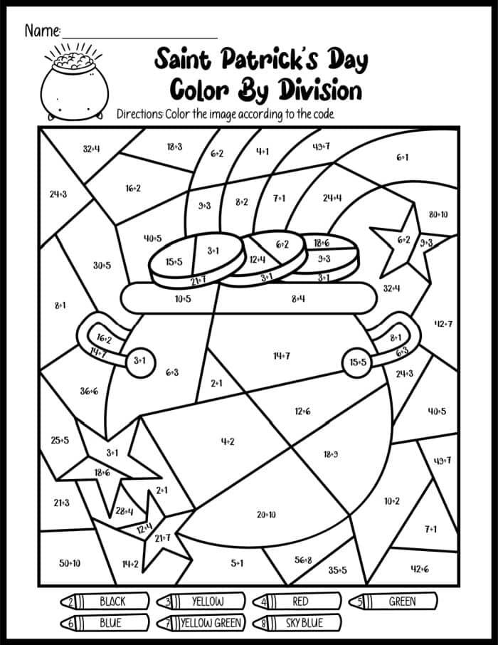 st patricks day color by number