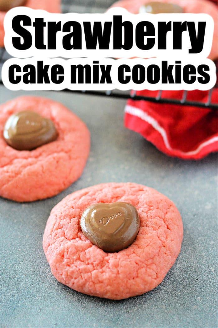 Strawberry Cake Mix Cookies