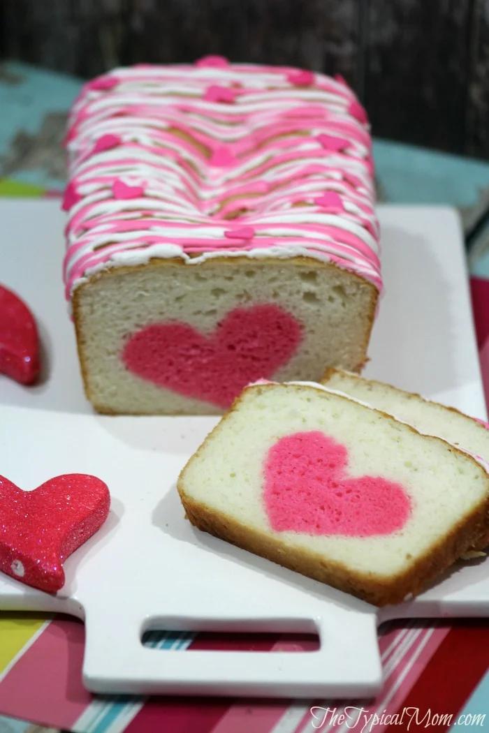 Valentine's Day heart strawberry cake.