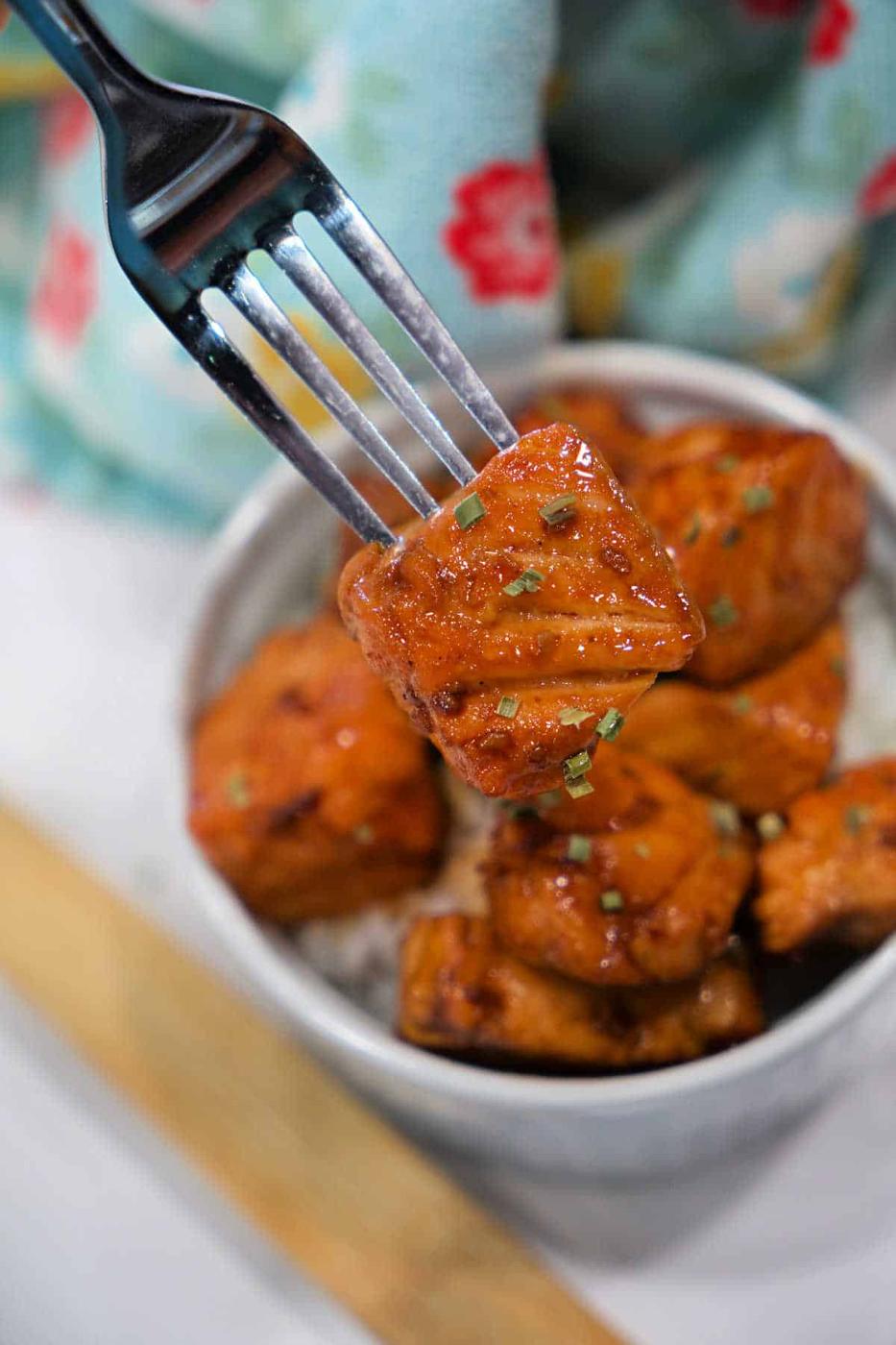 Teriyaki Salmon Bites