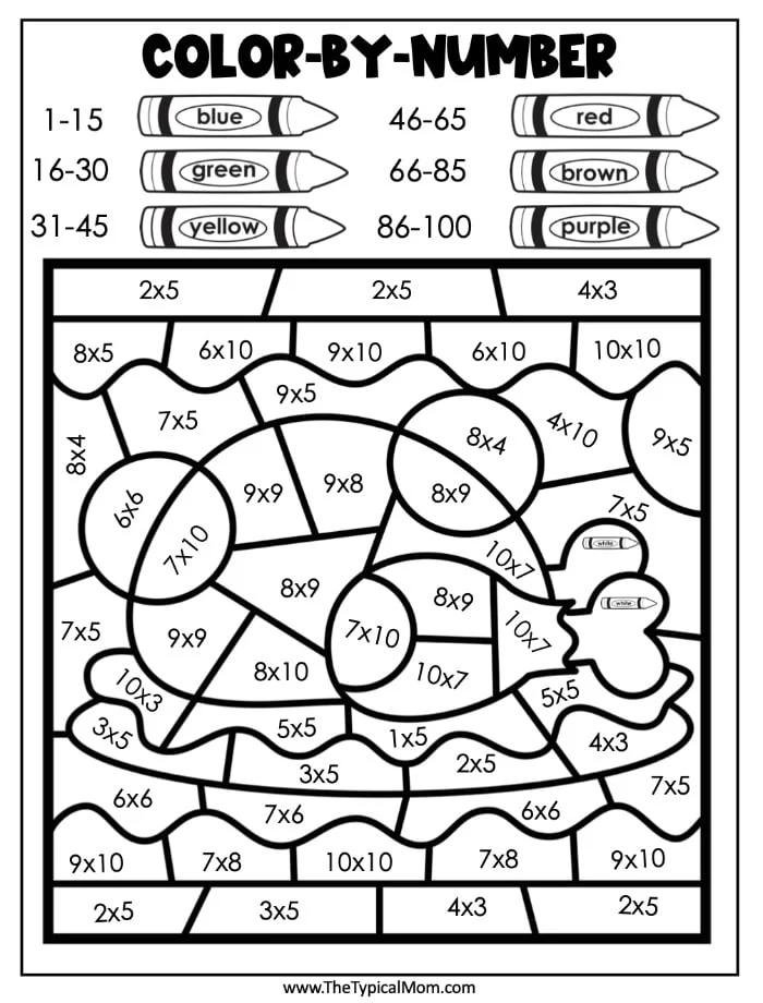 thanksgiving color by number
