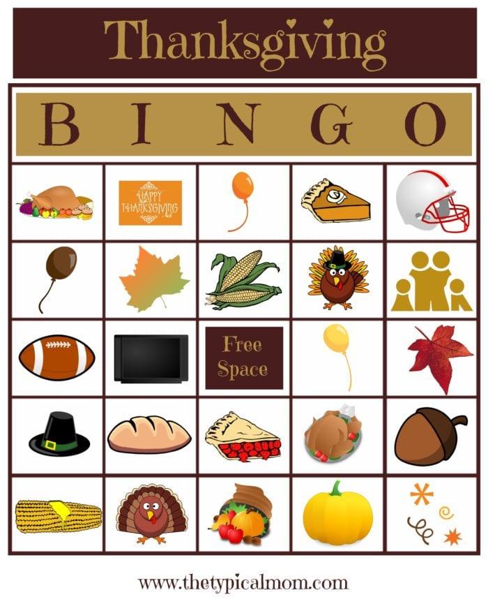 thanksgiving bingo