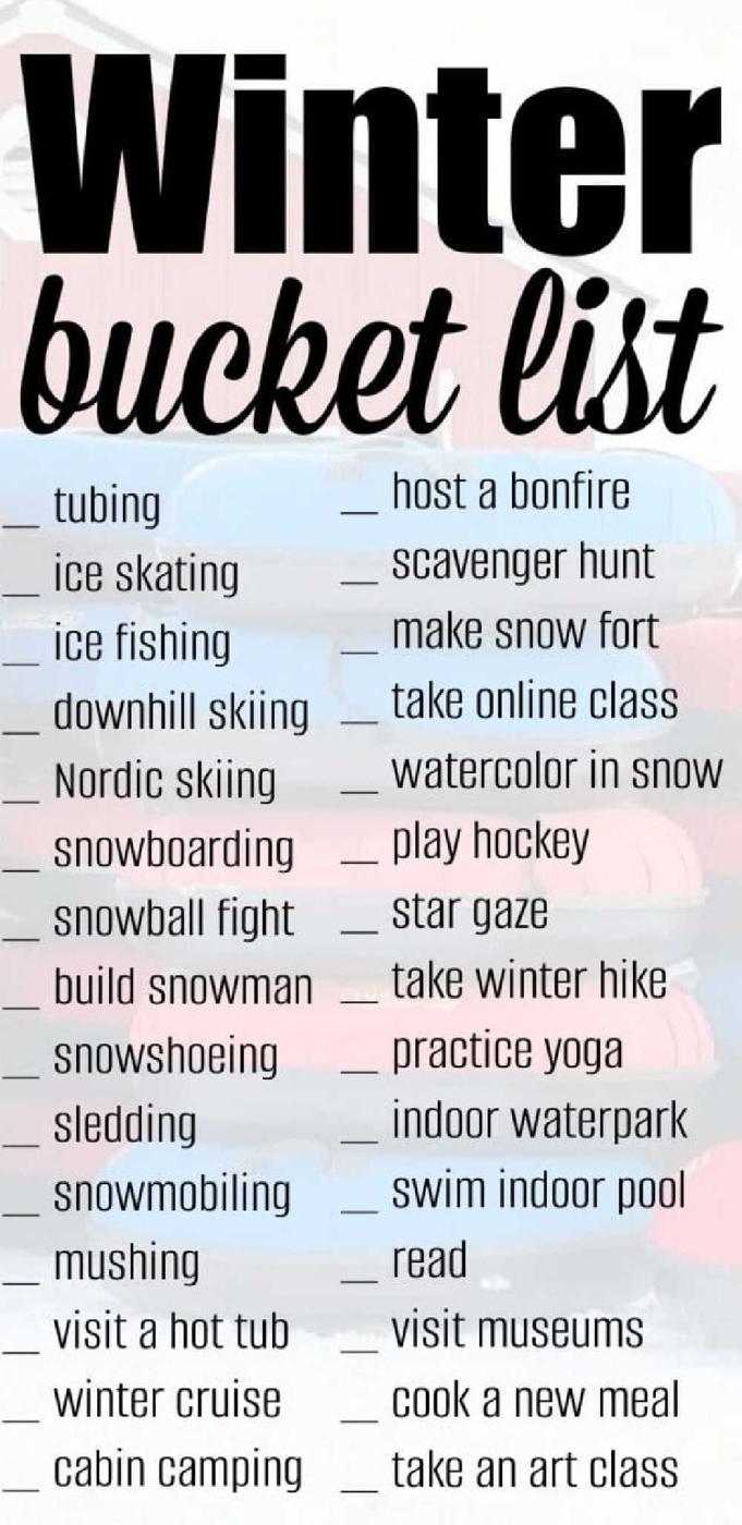 Winter Activities for Kids Bucket List