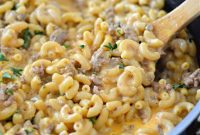 Creamy Cheesy Beef and Pasta Skillet