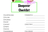 The Ultimate Sleepover Checklist Printable