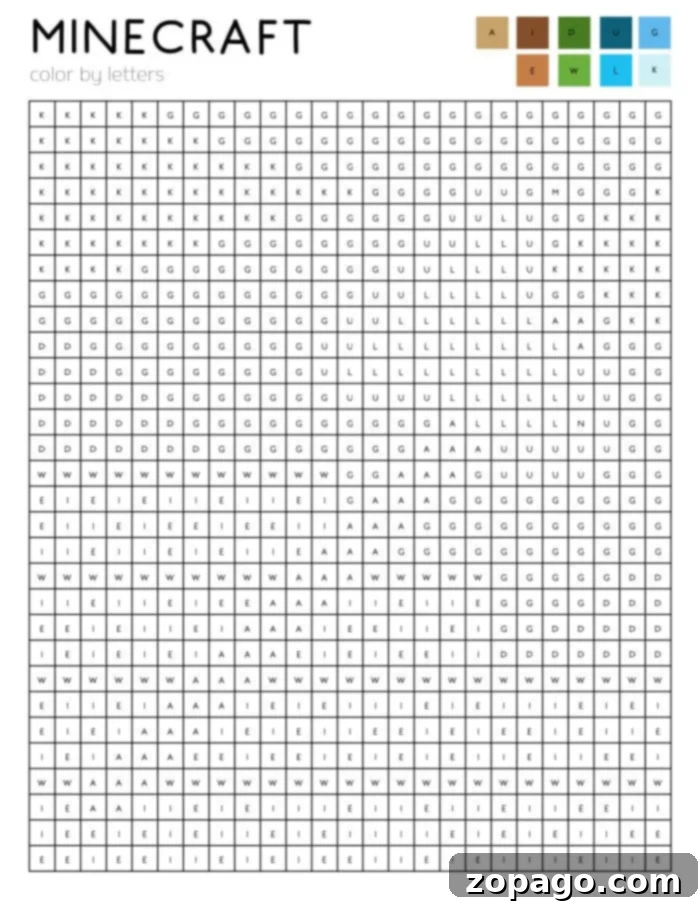Free Minecraft Pixel Art Coloring Fun 5 Collection of Minecraft-themed coloring pages and pixel art printables
