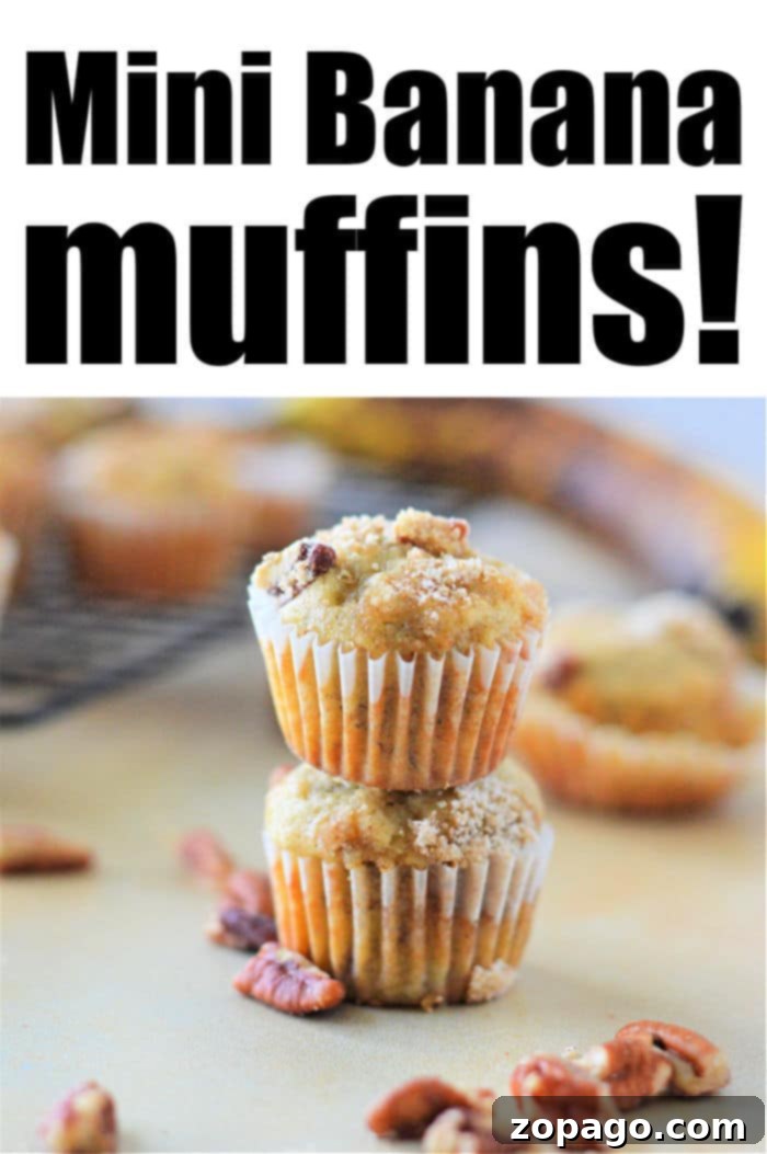 Banana Muffin Minis 7 Freshly baked Banana Mini Muffins in a basket