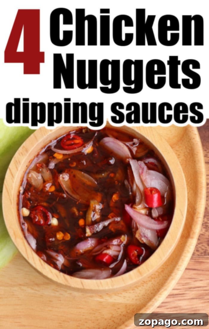 Irresistible Nugget Dipping Sauces 7 Assortment of chicken nugget dipping sauces and fresh ingredients