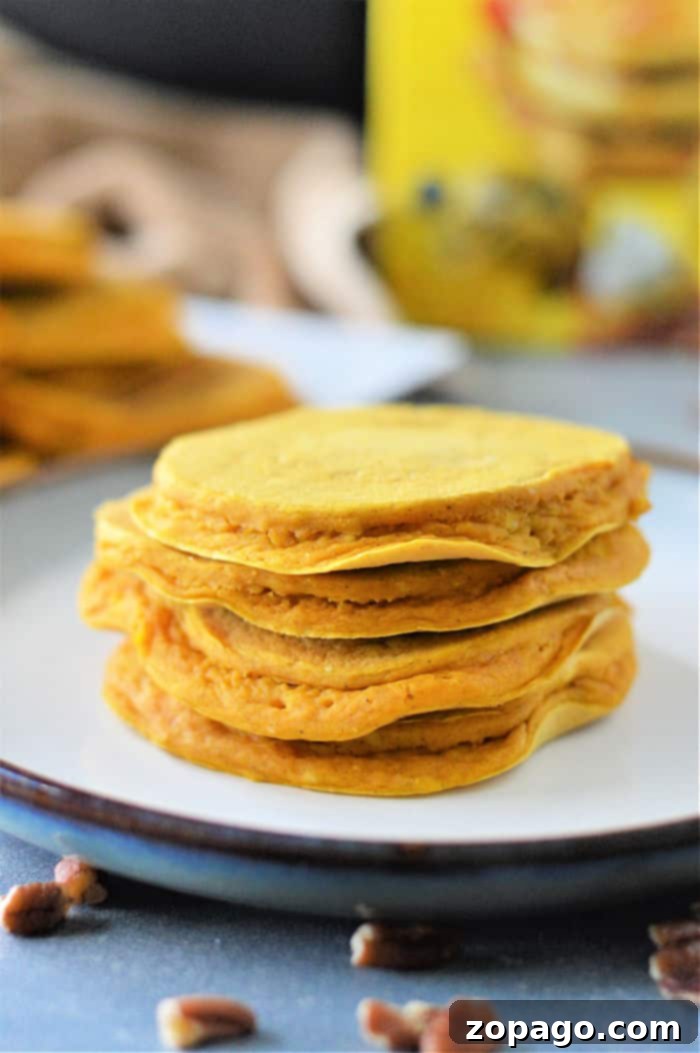 Bisquick Pumpkin Spice Pancakes 5 Pumpkin Pancakes with Bisquick and Pumpkin Pie Mix, served with maple syrup and whipped cream.