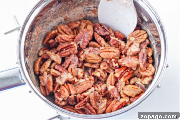 Sweet & Crunchy Pecans 4 How to Make Candied Pecans on the stove in a saucepan.