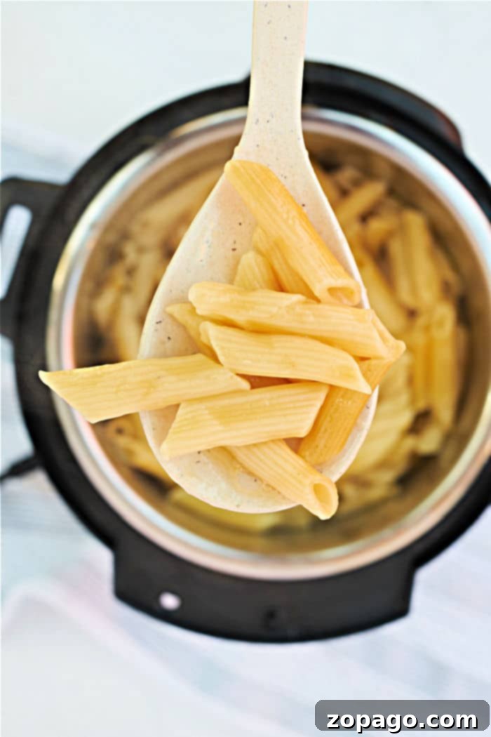 One-Pot Pressure Cooker Pasta 2 Perfectly cooked pressure cooker pasta in a serving bowl