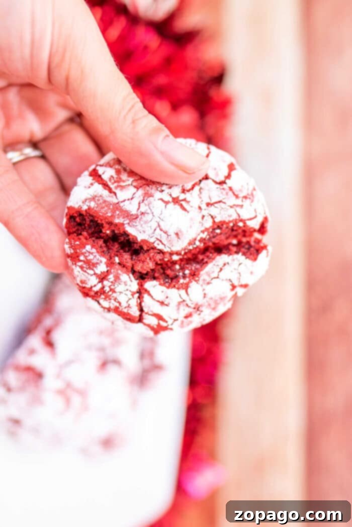 Red Velvet Crinkle Cookies Cake Mix 2 Cake Mix Valentines Day Cookies - A plate of beautiful Red Velvet Crinkle Cookies.