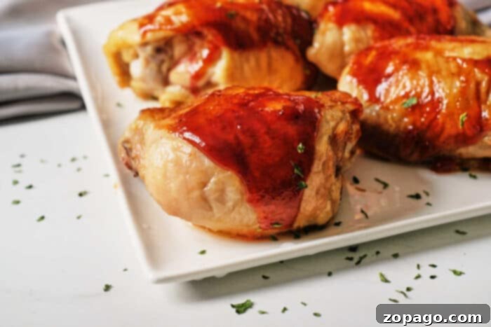Juicy Oven BBQ Chicken Thighs 6 BBQ Chicken in Oven - ready to be served