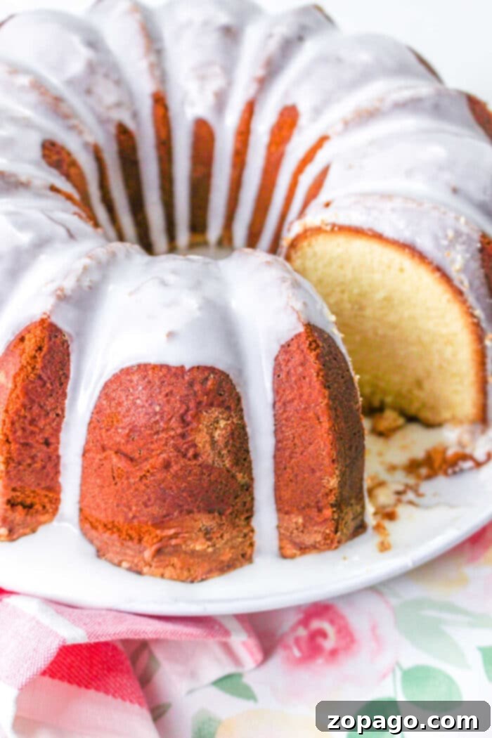 Perfect Homemade Sara Lee Pound Cake 7 A stunning 7Up Pound Cake, freshly baked in a bundt pan and perfectly glazed with a delicate lemon drizzle, ready to be sliced and served for a special occasion.