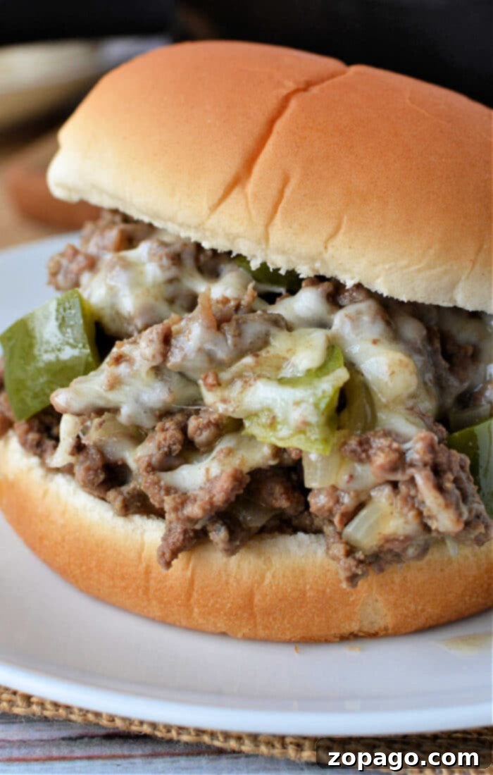Philly Joe Beef Melt 2 Sloppy Joe Philly Cheesesteak - a delicious fusion sandwich