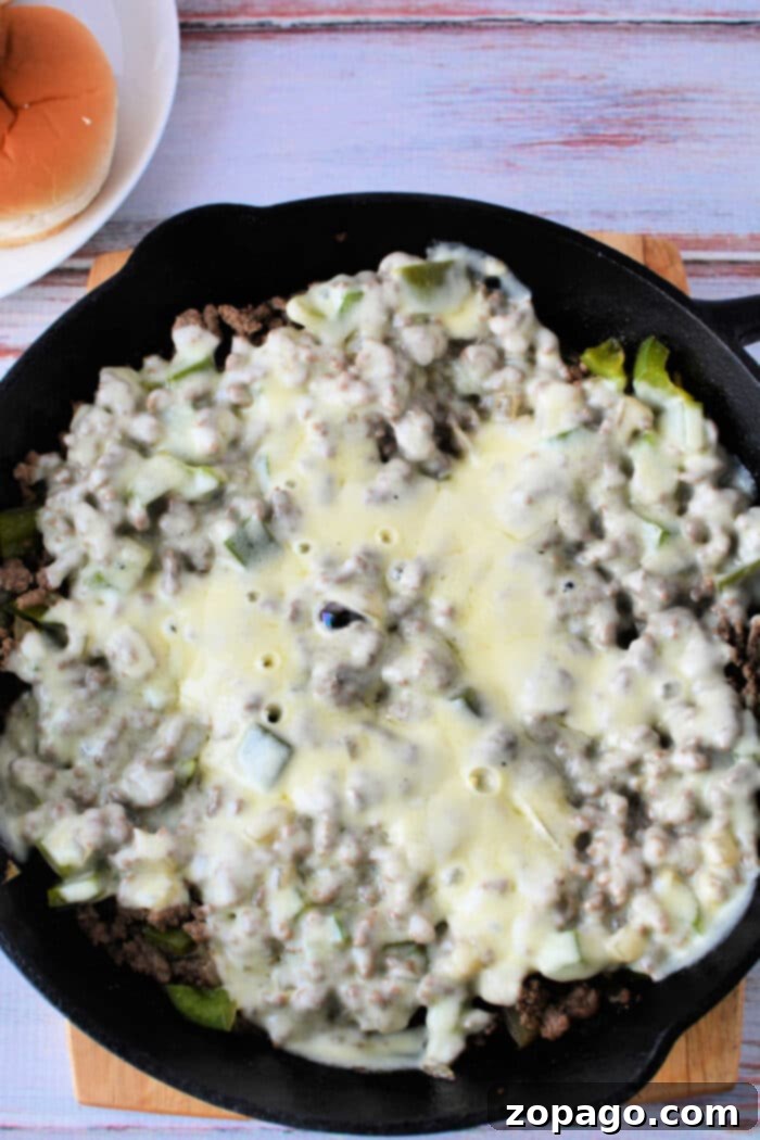 Philly Joe Beef Melt 5 Slow Cooker Ground Beef Philly Cheesesteak Sloppy Joes, a convenient meal option.