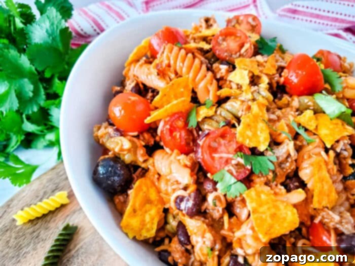 Fiesta Skillet Taco Pasta 7 Creamy Taco Pasta with vibrant colors and rich textures