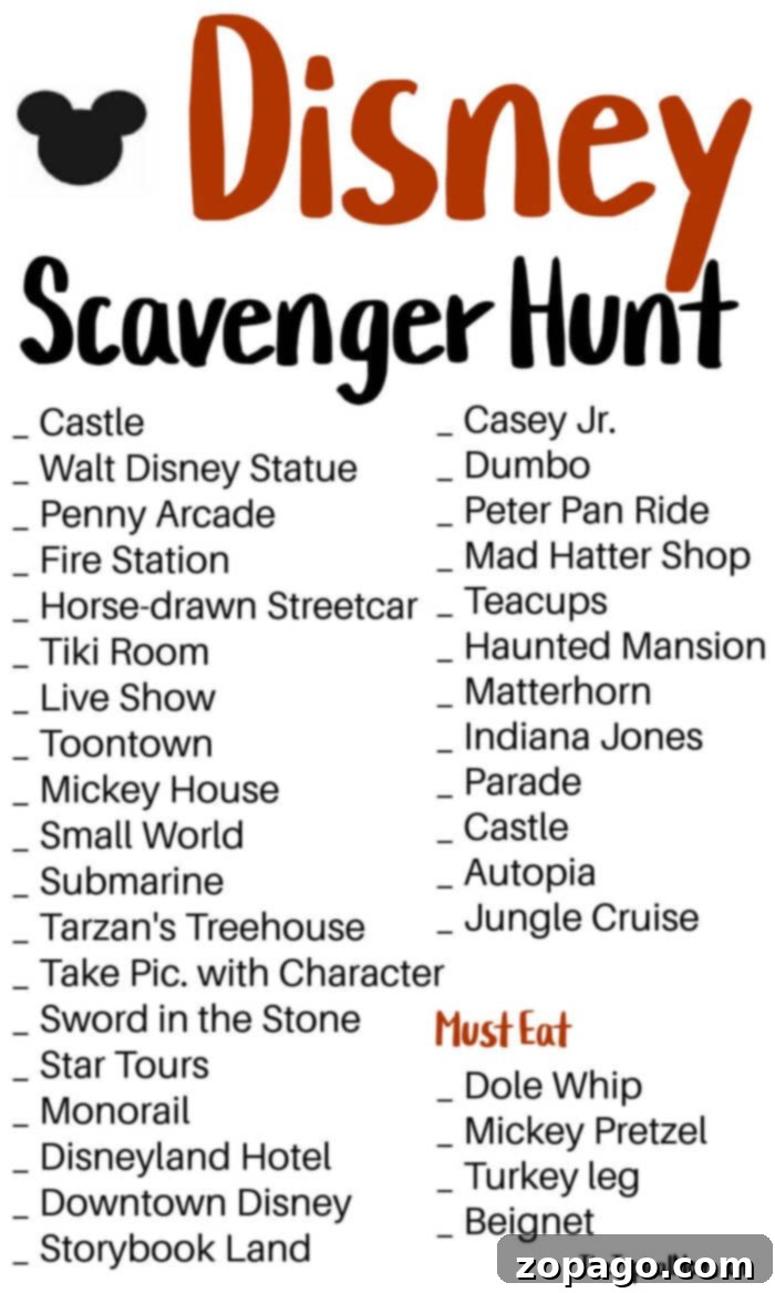 Free Disney Treasure Hunt Printable 2 disneyland scavenger hunt printable for kids and families