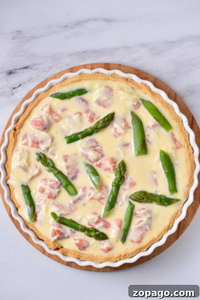 Gourmet Salmon Quiche 6 Healthy crustless salmon quiche, a low-carb option for breakfast or brunch.