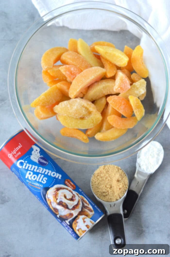 Cinnamon Swirl Peach Cobbler 3 Cinnamon Roll Peach Cobbler Dump Cake