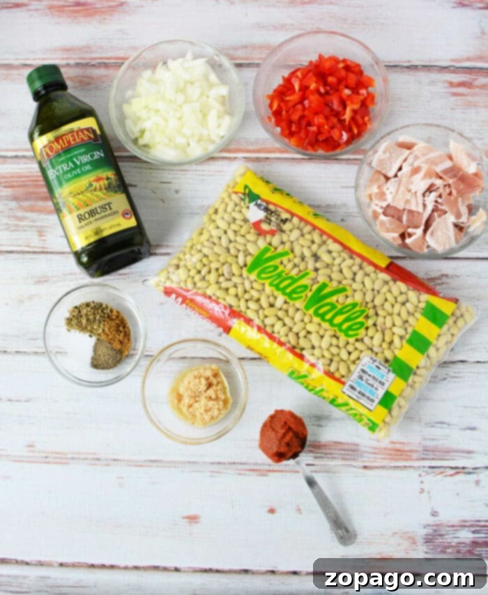 Delicious Peruvian Beans, Simplified 3 How to Cook Peruvian Beans with fresh ingredients laid out