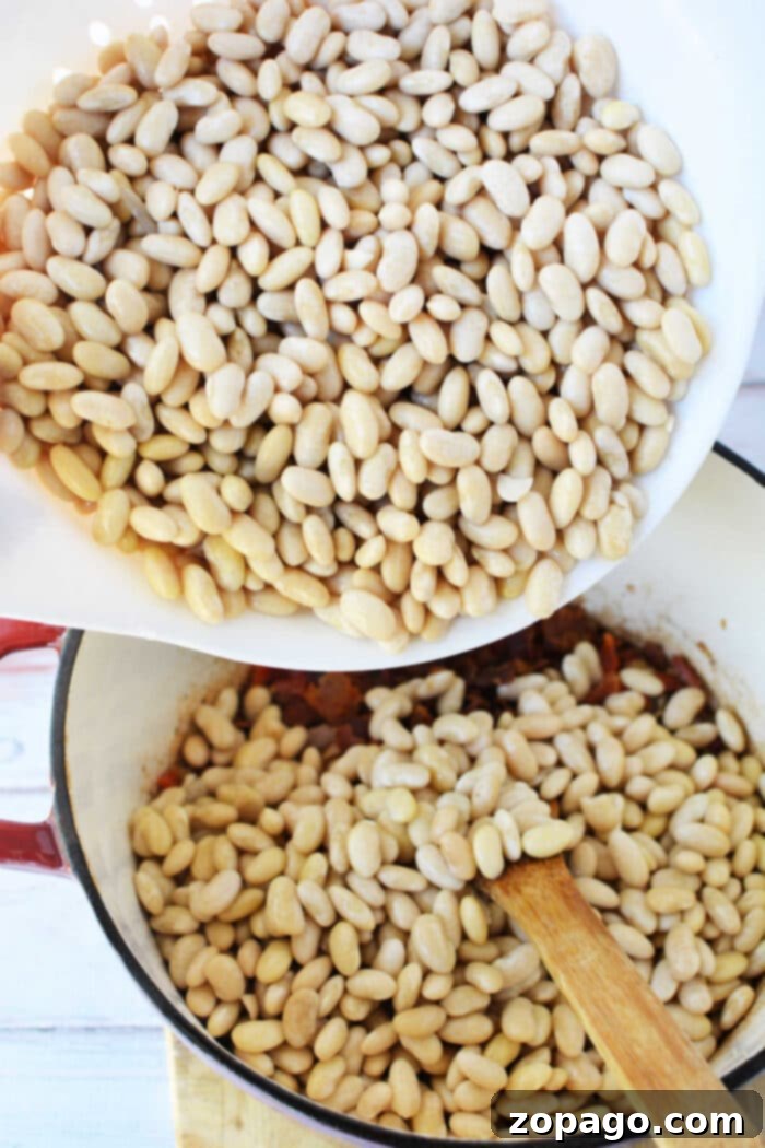 Delicious Peruvian Beans, Simplified 5 Cooked Canary Beans in a serving bowl