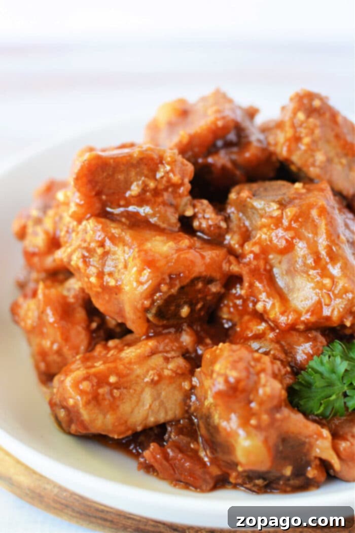 Melt-In-Your-Mouth Crockpot BBQ Riblets 2 Slow Cooker Riblets with BBQ Sauce