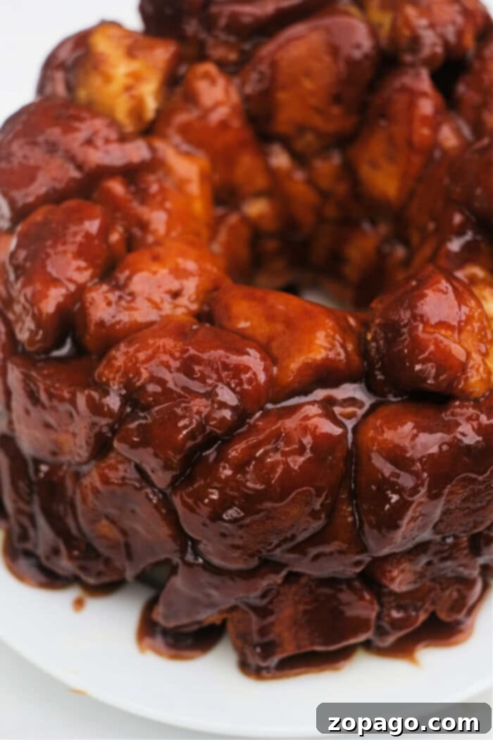 Next-Level Pillsbury Cinnamon Rolls 2 Delicious Monkey Bread made from canned cinnamon rolls, glazed and ready to eat.
