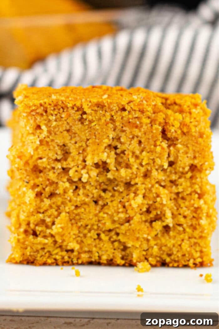 Southern Sweet Potato Cornbread 2 Golden brown sweet potato cornbread, fresh from the oven, ready to be served.