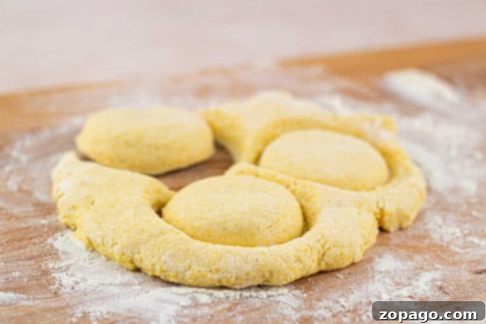Golden Corn Biscuits 4 how to cut biscuit dough