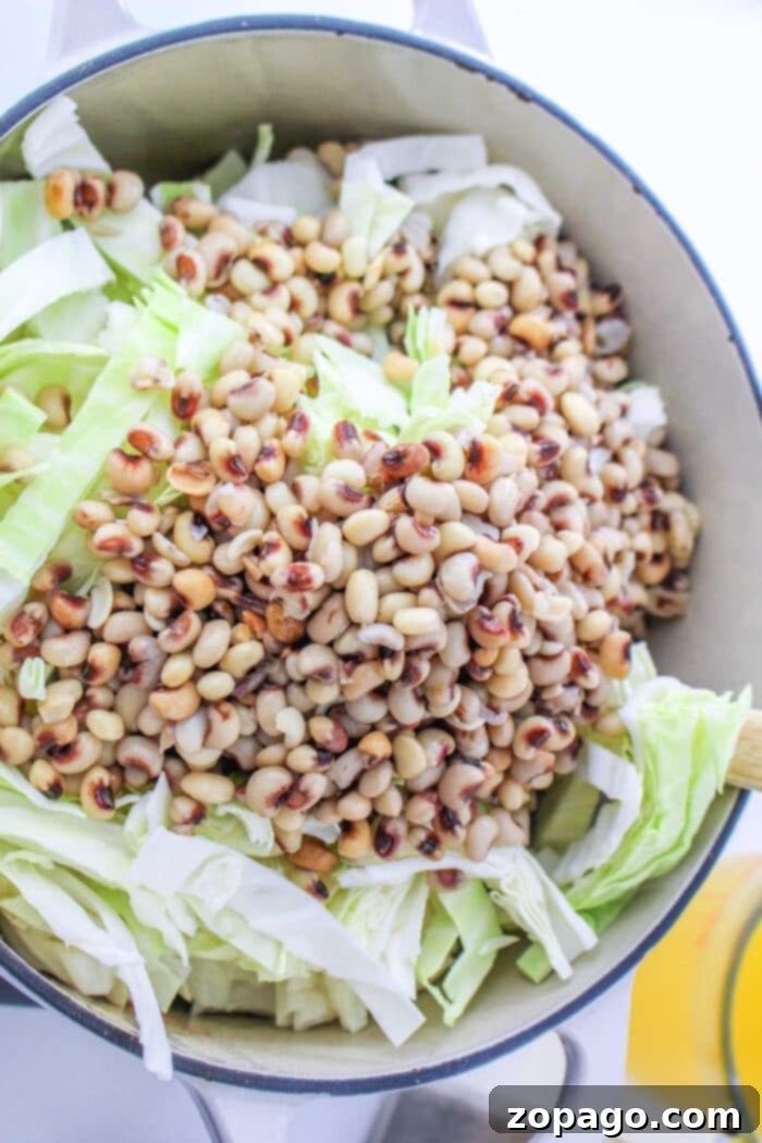 Black-Eyed Peas and Cabbage: A Hearty Southern Classic 5 Close-up of frozen black eyed peas, ready for cooking