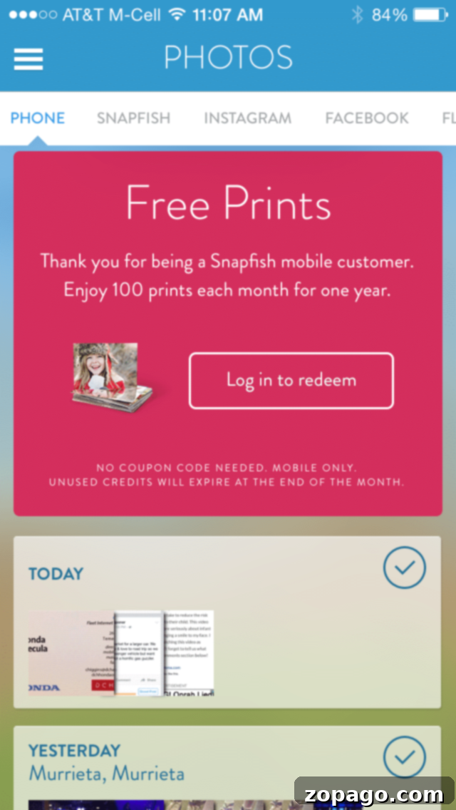 Get 1,200 free prints every year from Snapfish and Shutterfly. Choose pictures from your phone for free home delivery. 1200 free prints on Snapfish and Shutterfly apps